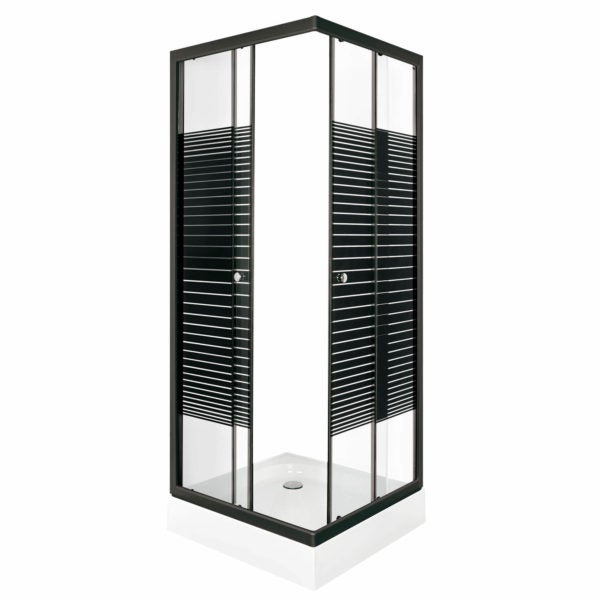Kabina prysznicowa z brodzikiem Pico 80 Black STR KERRA