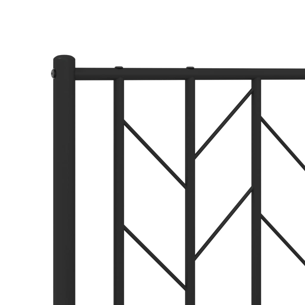 Estructura de cama sin colchón con estribo, de metal negro, para dormitorio, 183 × 213 cm - 8