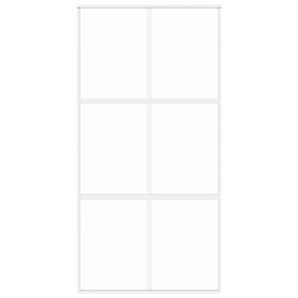 Puerta corredera | Puerta de la cocina vidrio templado y aluminio blanca 102,5x205 cm CFW31128 - 4