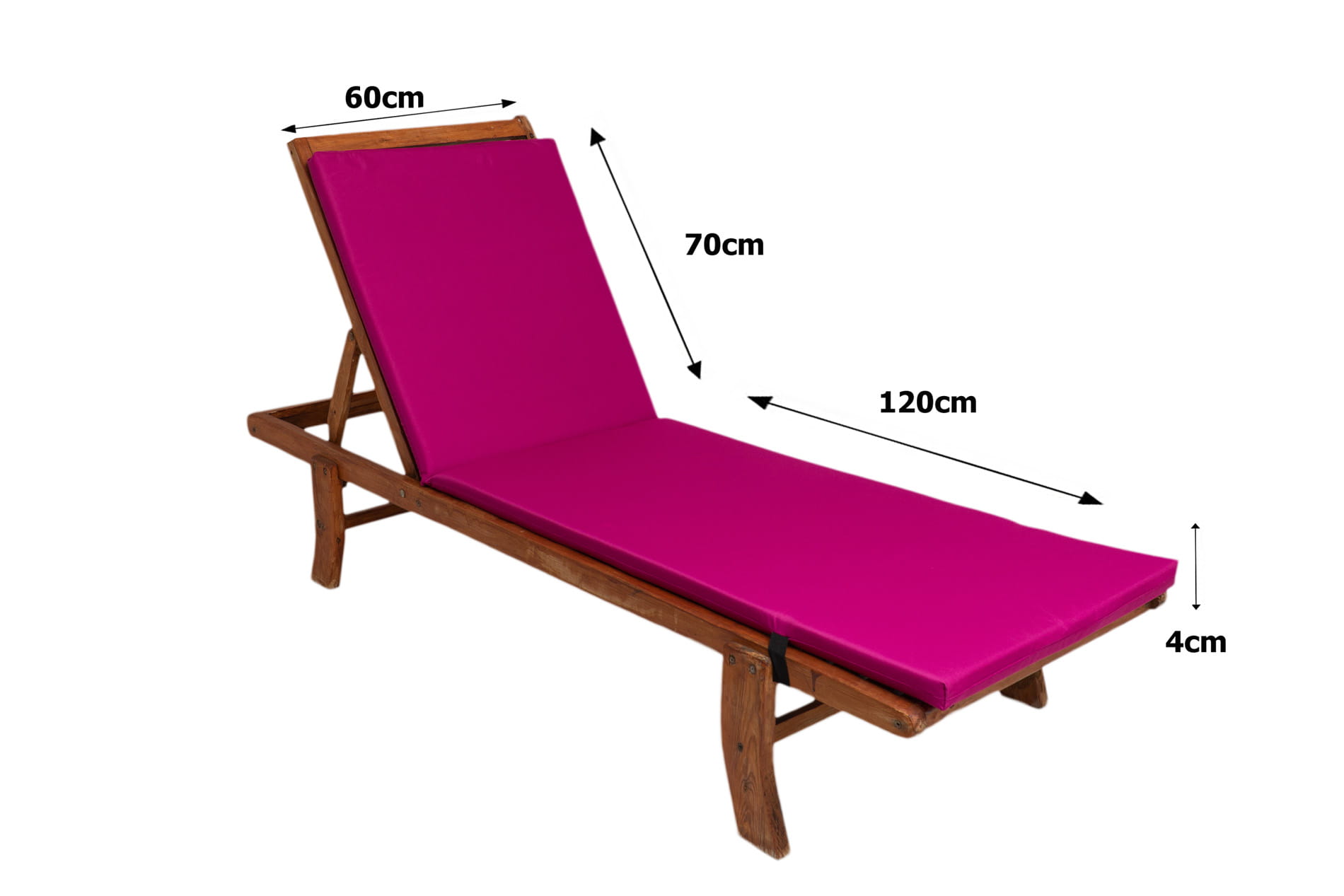 Poduszka ogrodowa na leżak 190x60x4 cm poduszka na leżak jaipur różowa poduszka ogrodowa na krzesło ogrodowe - 2