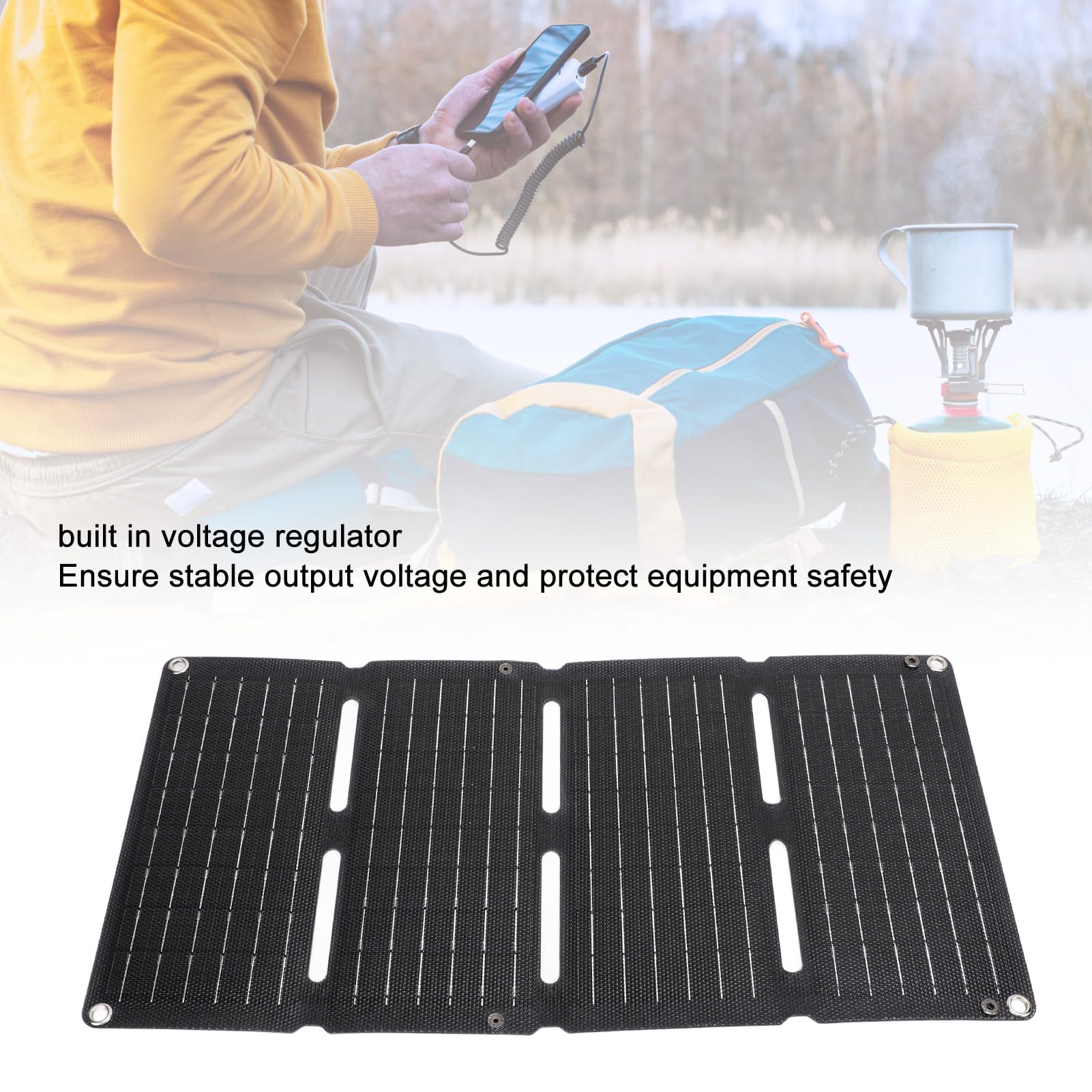 Pannello solare pieghevole efficiente e veloce, portatile, per campeggio, camper, pesca - 8