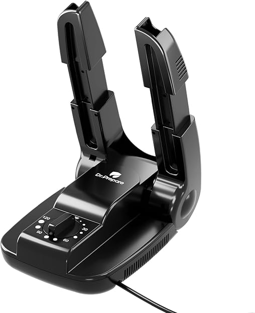 Suszarka do butów z ciepłym powietrzem, przenośny regulowany stojak i minutnik, składana konstrukcja do szybkiego suszenia butów