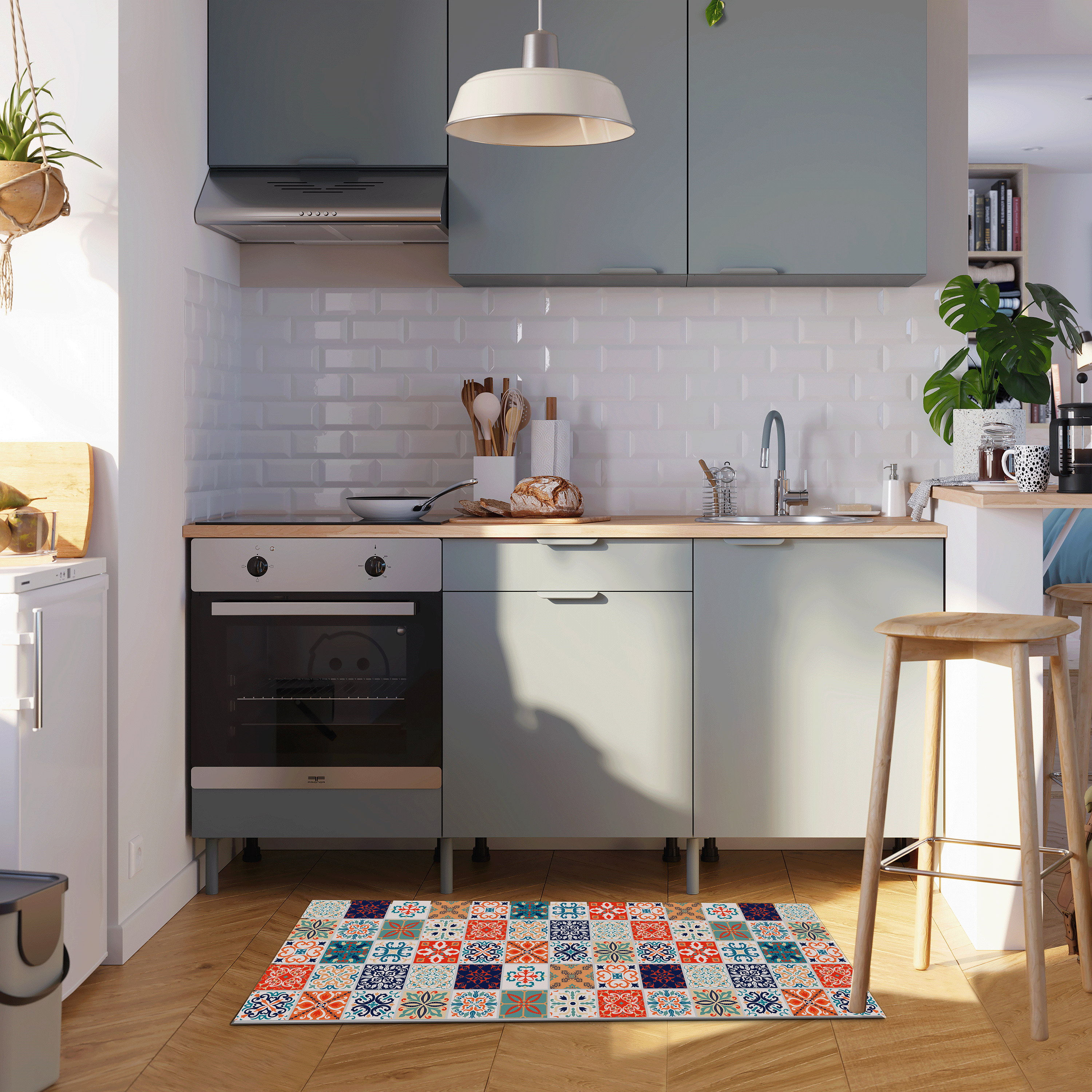 Tapete de cozinha CELANIE - efeito cimento multicolorido - 50 x 130 cm - INSPIRE - 5