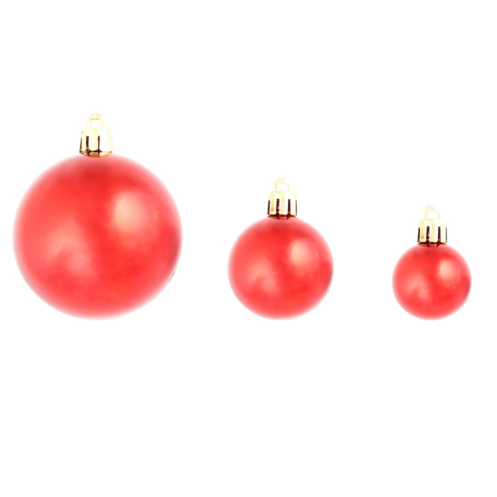 Ensemble de boules de Noël 100 pcs 3/4/6 cm Rouge vidaXL - 6