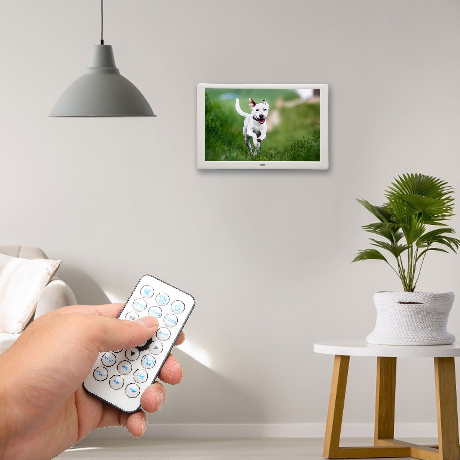 Moldura digital multifuncional com tela HD IPS de 10,1 polegadas com suporte para apresentação de slides e tiro - Plugue UE 100-240V - 5