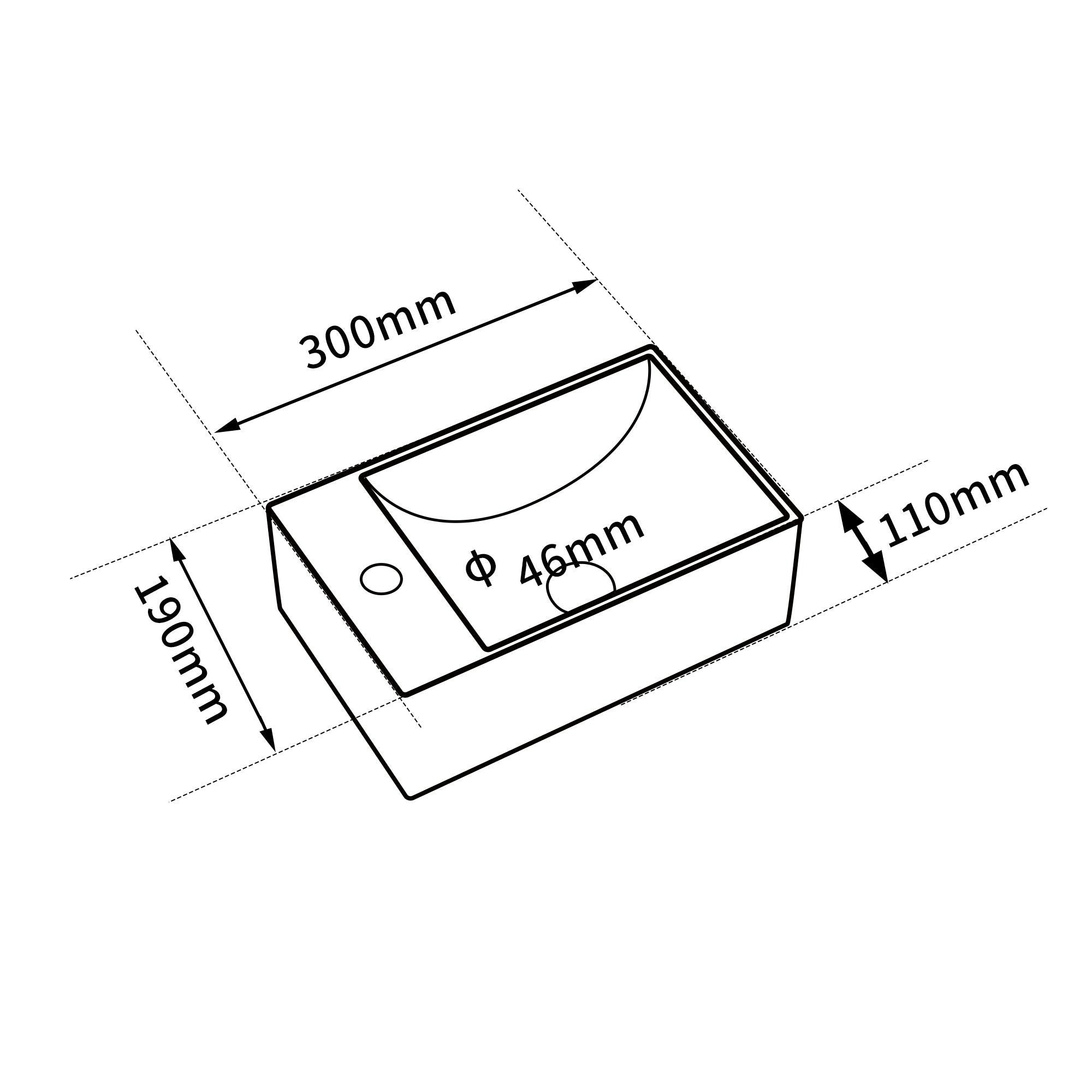 DILECI - Mini vasque lave-mains blanc sortie gauche (30*19*11cm) - MICRO - 3