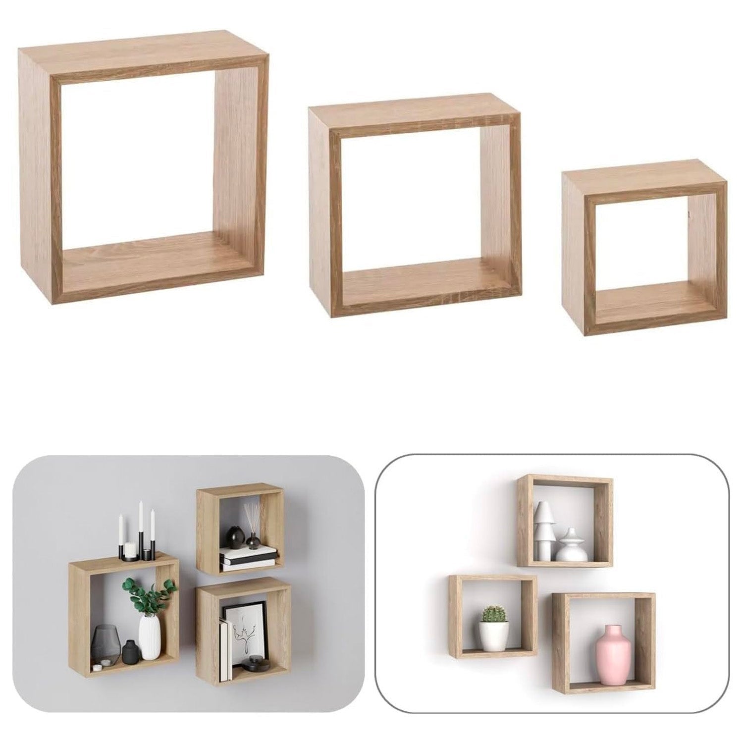 3 petites étagères murales 