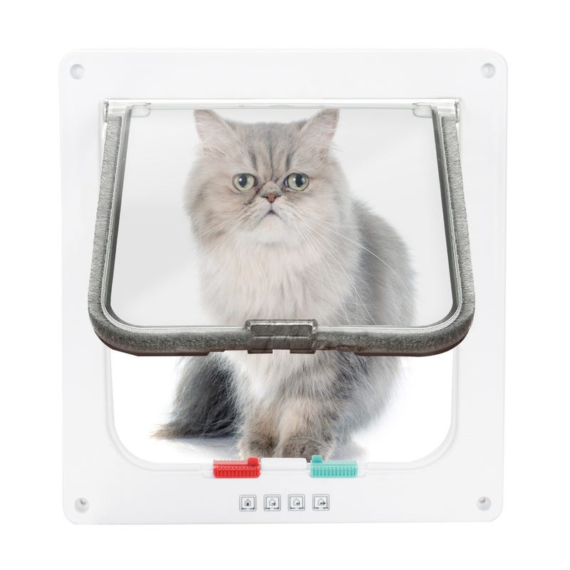 Gattaiola 4 Vie Con Bloccaggio - Porta Per Gatti E Cani Piccoli Con Chiusura Magnetica - Foto 13
