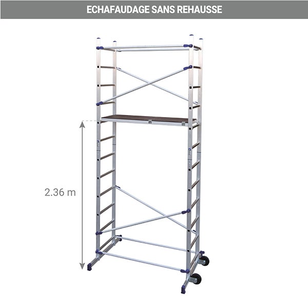 Echafaudage 2 plateaux - Hauteur travail 6.46m + Sac à dos de chantier - PN/CLA-SAC - 5
