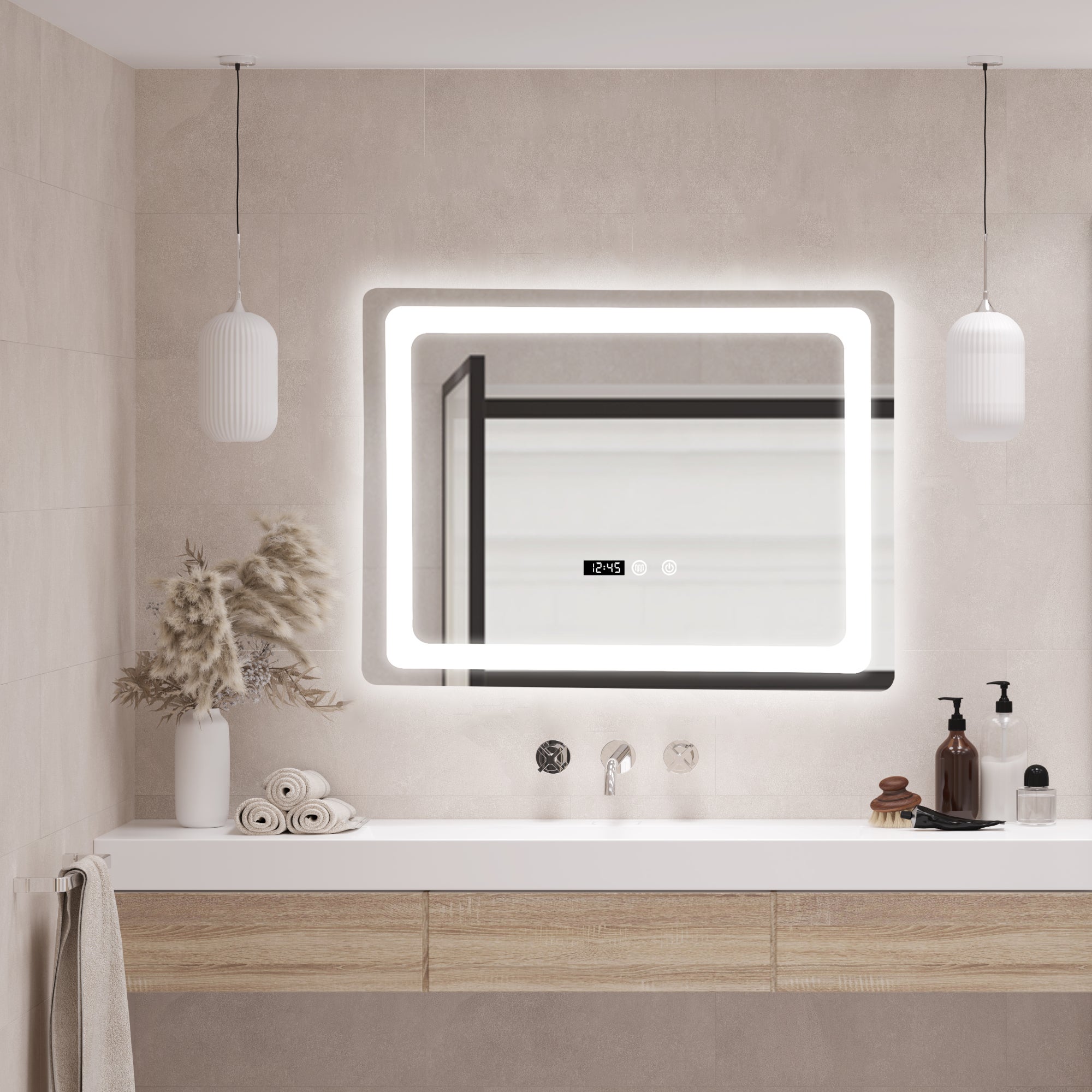 Miroir LED Casoli 50 x 70 x 4 cm argent pro.tec | Leroy Merlin