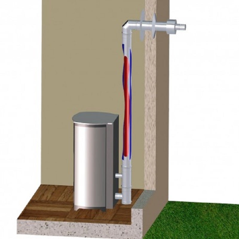 Kit Ventouse Universel D. 80/125 Complet (Sortie Façade) Poêle à Granulés Raccordement Derrière - 2