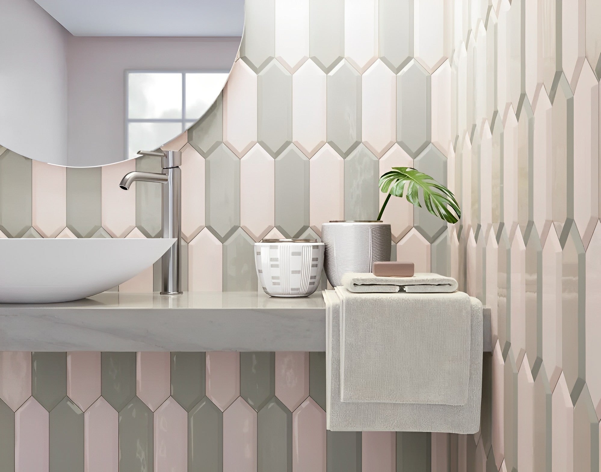 Kit 10 Tapis Mosaïques Autocollants Hexagonaux Argent Brossé - Pour Salle De Bain, Cuisine, Meubles