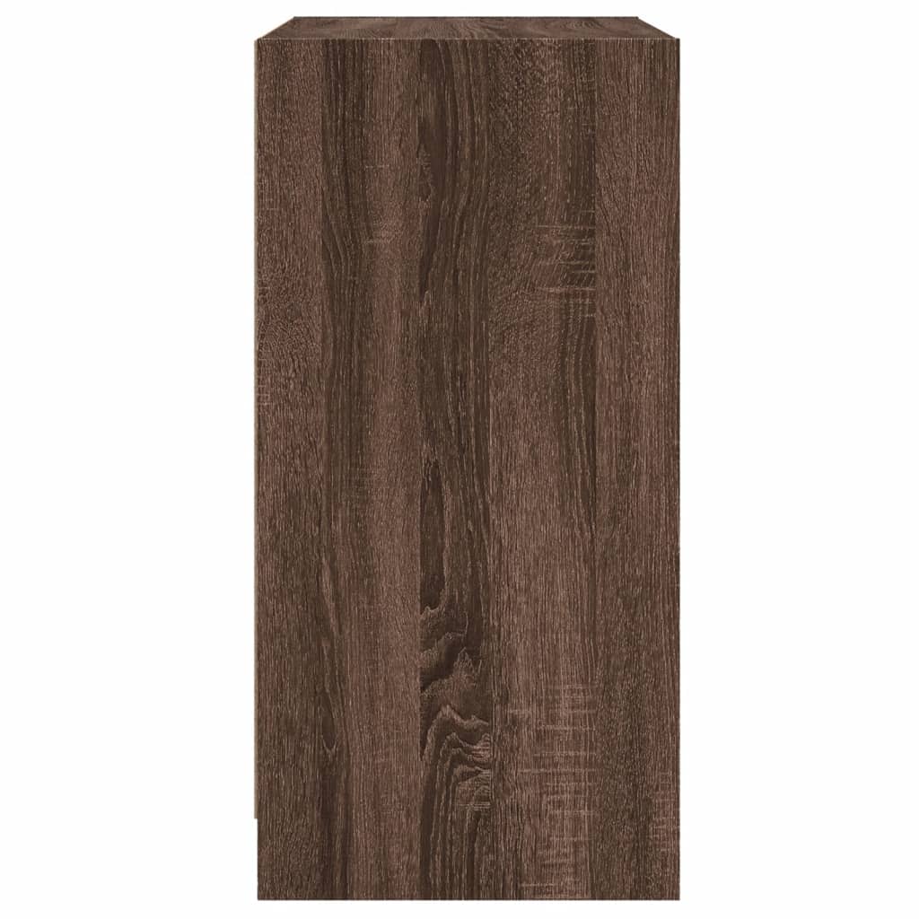 Credenza con ante in vetro rovere marrone 68x37x75,5 cm - 7