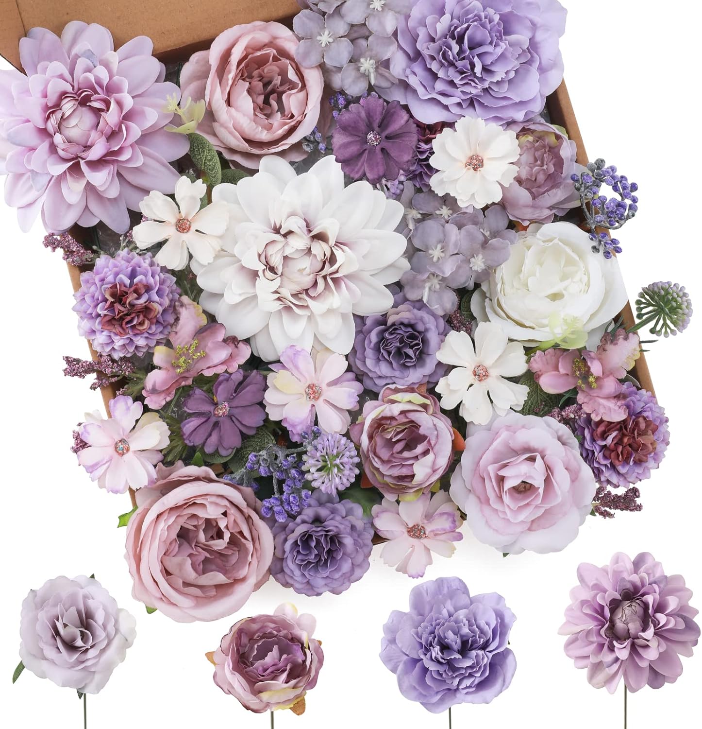 AGIRL Fiori Artificiali In Misto Seta, Viola, Bouquet Fai Da Te, Decorazioni Per Matrimoni, Centrotavola, Composizioni Per La Casa