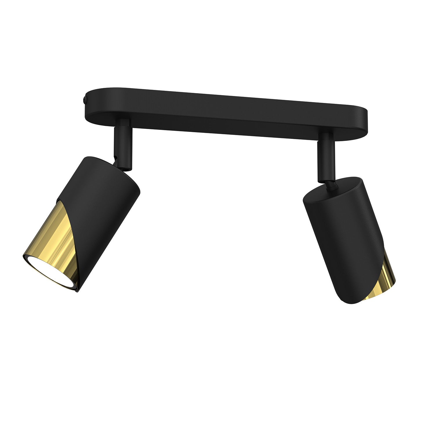 Reflektor sufitowy spot natynkowy Shift listwa czarny mat-złoty połysk 2xGU10x15W wym: 17 x 24 x 5,5 cm metal Luminex