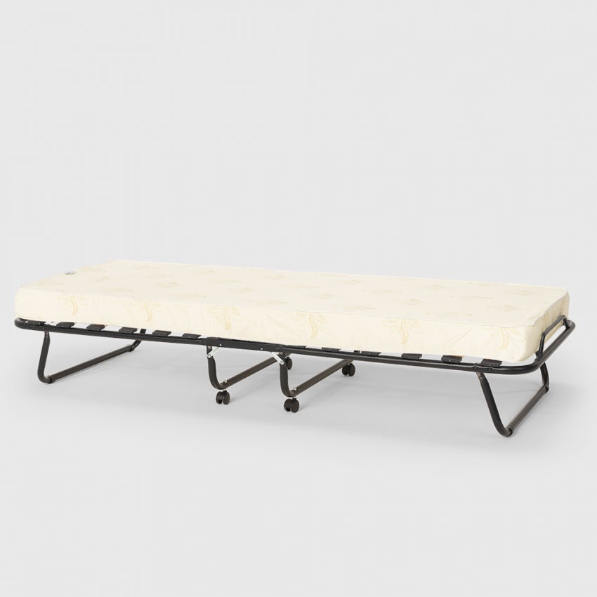 Brandina letto pieghevole con doghe e materasso 80x180cm in microfibra Apollo - Beige - 7