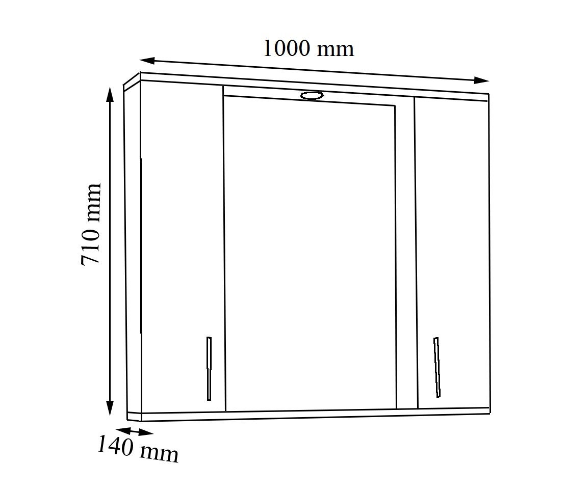 VCM Armoire de toilette Silora Blanc H. 71 x B. 100 x T. 14 cm - 5