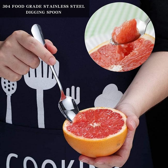 Cucchiaini Da Pompelmo In Acciaio Inox - 4 Pezzi Con Bordo Seghettato Per Frutta E Dolci - Foto 3