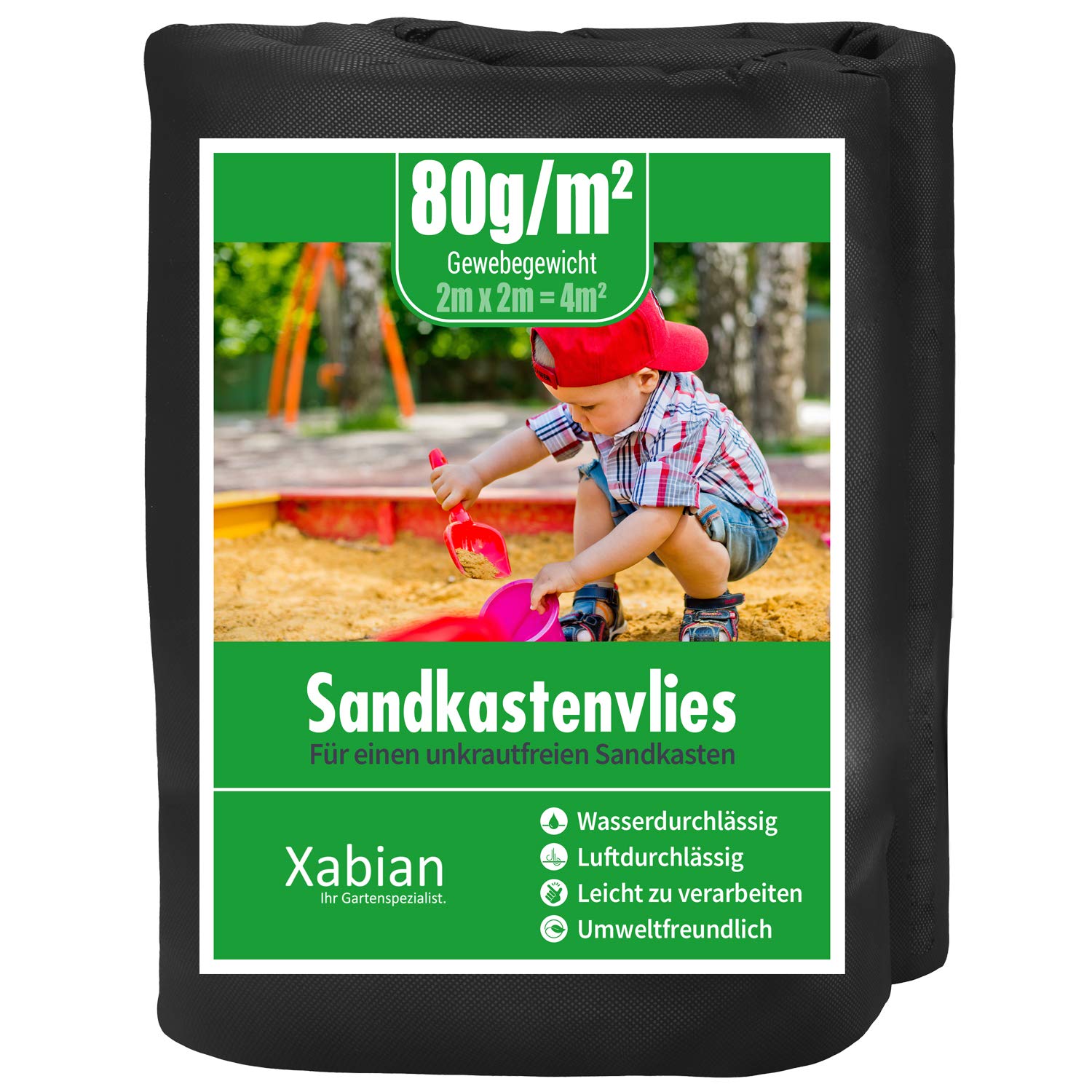 Xabian Telo Antierba Per Sabbiera 2x2 M - Tessuto Non Tessuto 80g/m², Traspirante, Con Picchetti Di Fissaggio - 5