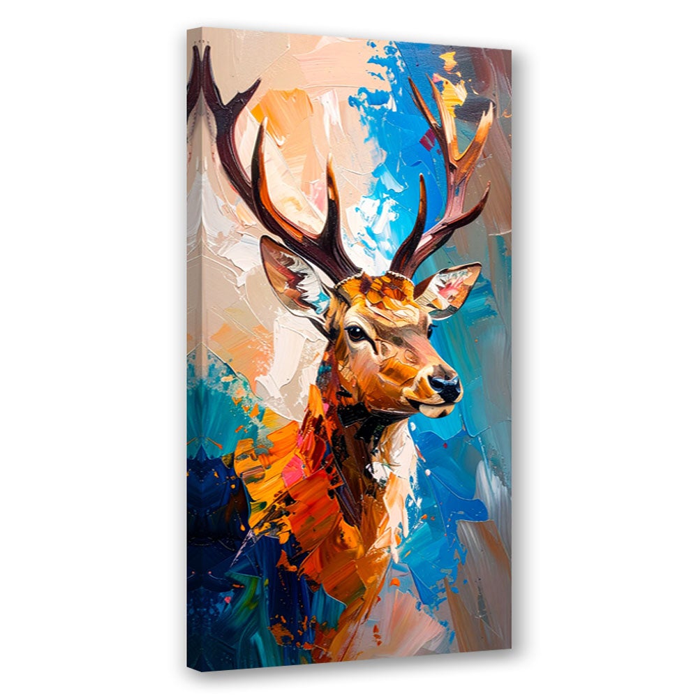Obraz nowoczesny do salonu biura, Jeleń Natura imitacja farby 40x80