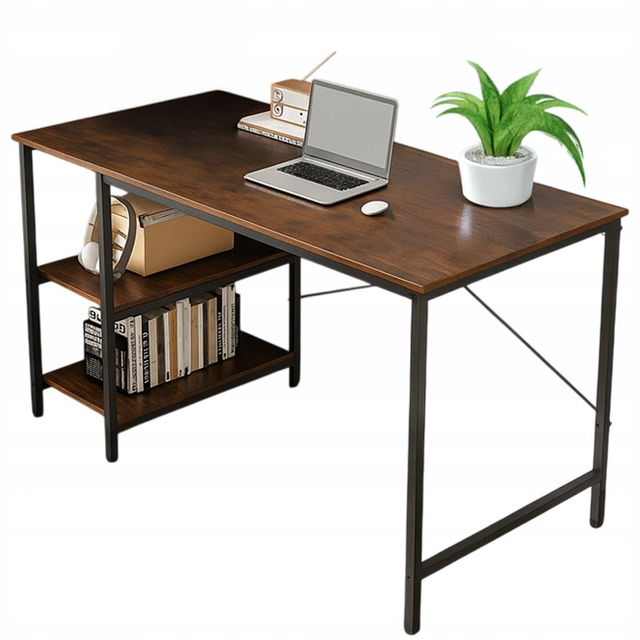 Biurko Komputerowe Loftowe Industrialne 2 Półki 120x60x75 Cm