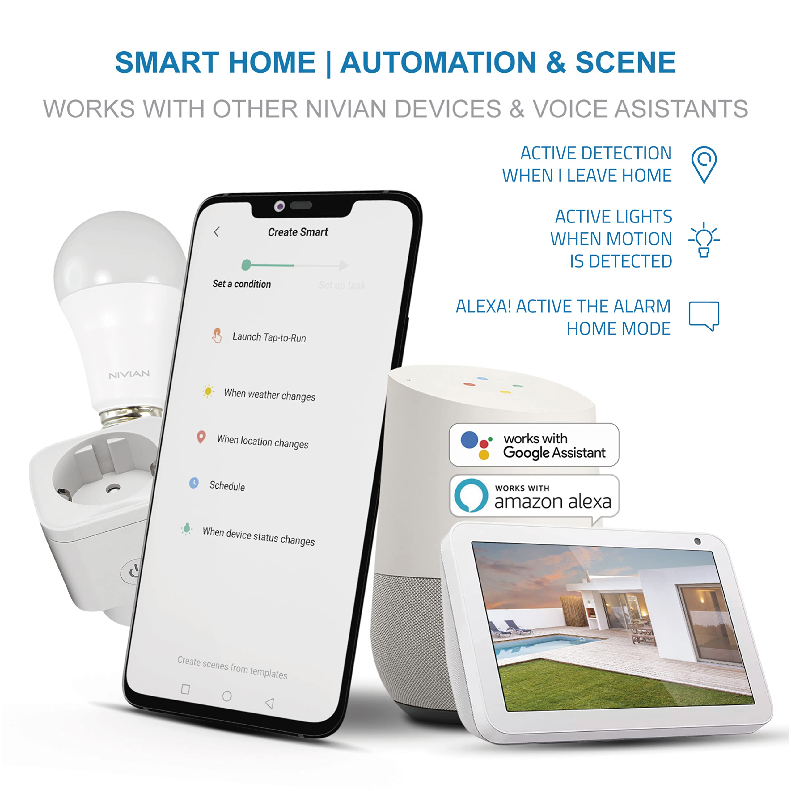 Nivian - Sistema di Allarme per Case e Aziende Senza Canone Mensile | Kit di Allarme WiFi/gsm | Controllo Remoto tramite l'App Tuya | Facile Installaz - 2