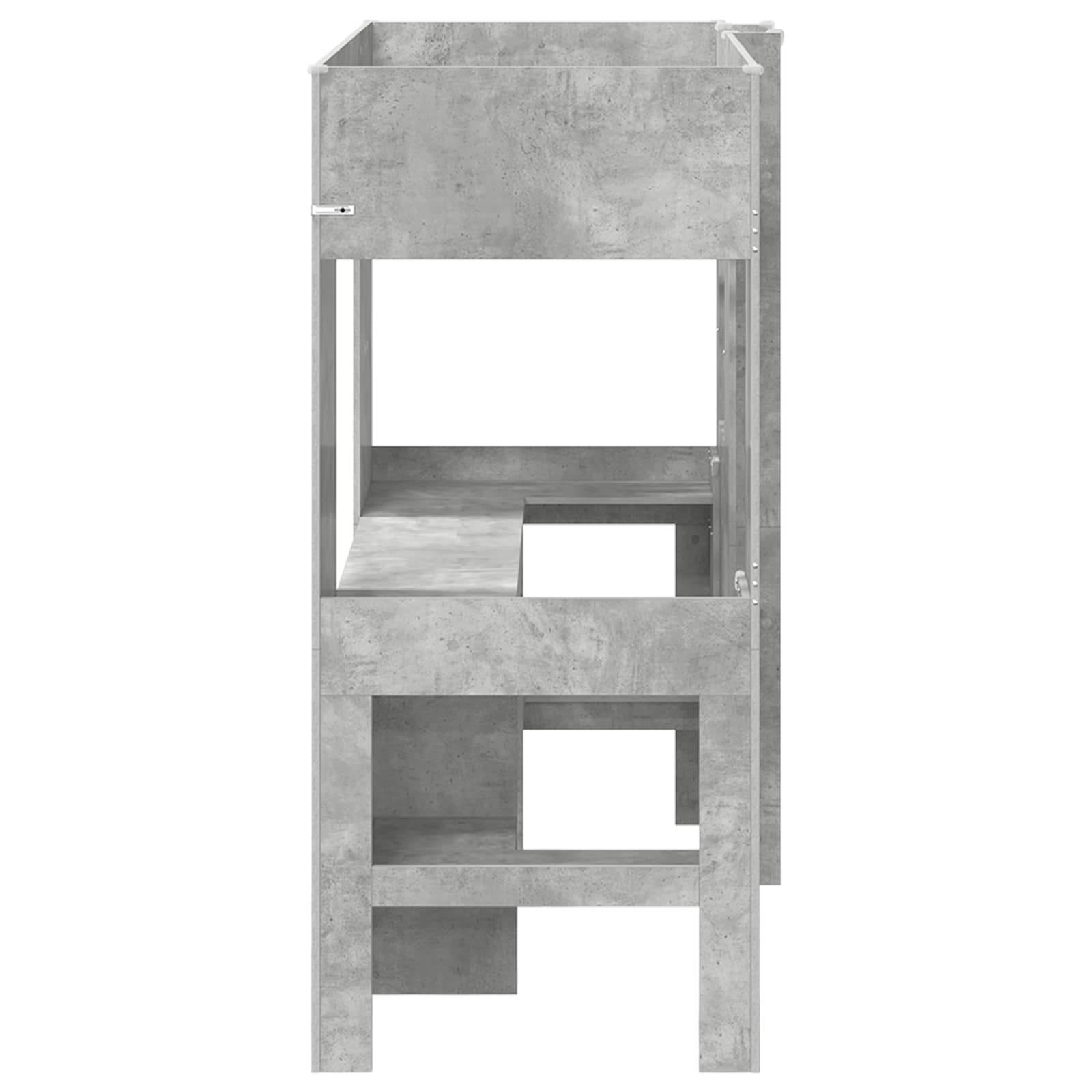 Cadre de lit superposé avec bureau, gris béton, pour la chambre, 75 × 190 cm - 6