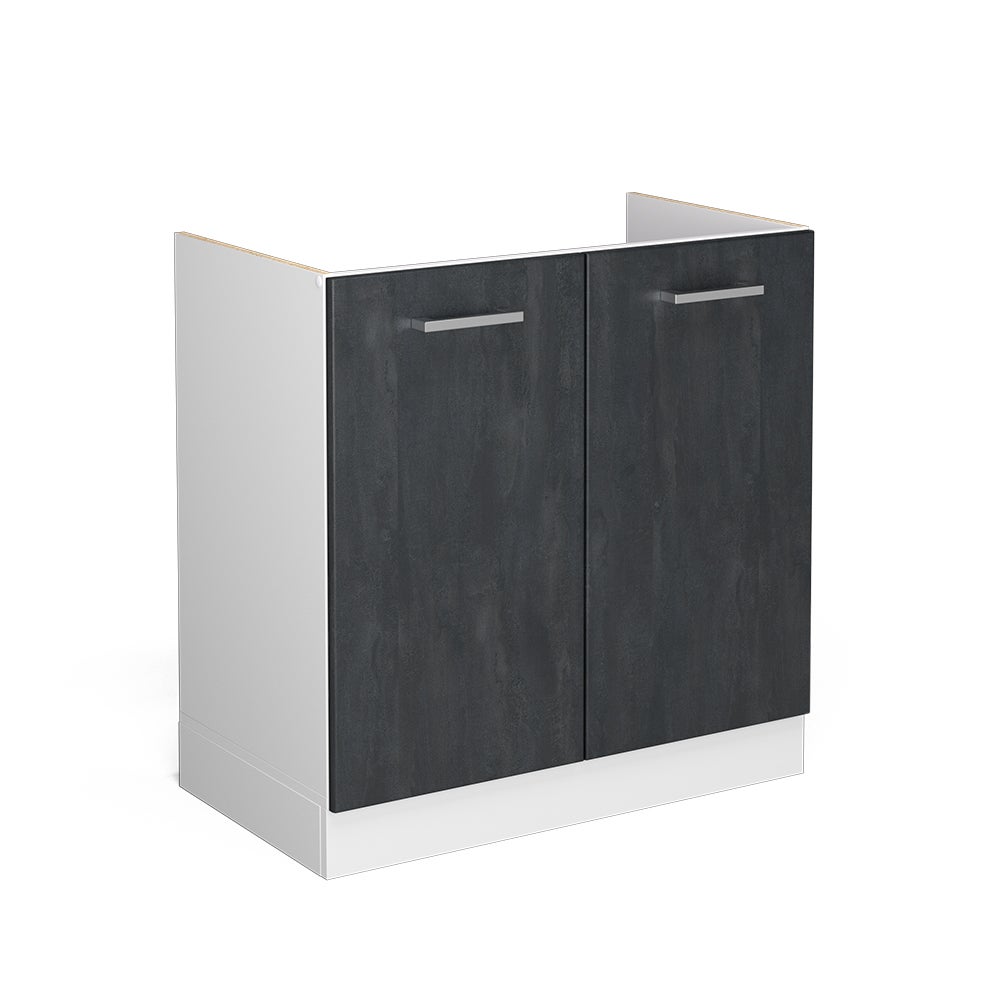 Vicco Szafka pod zlew R-Line, Czarny beton, 80 cm bez blatu roboczego