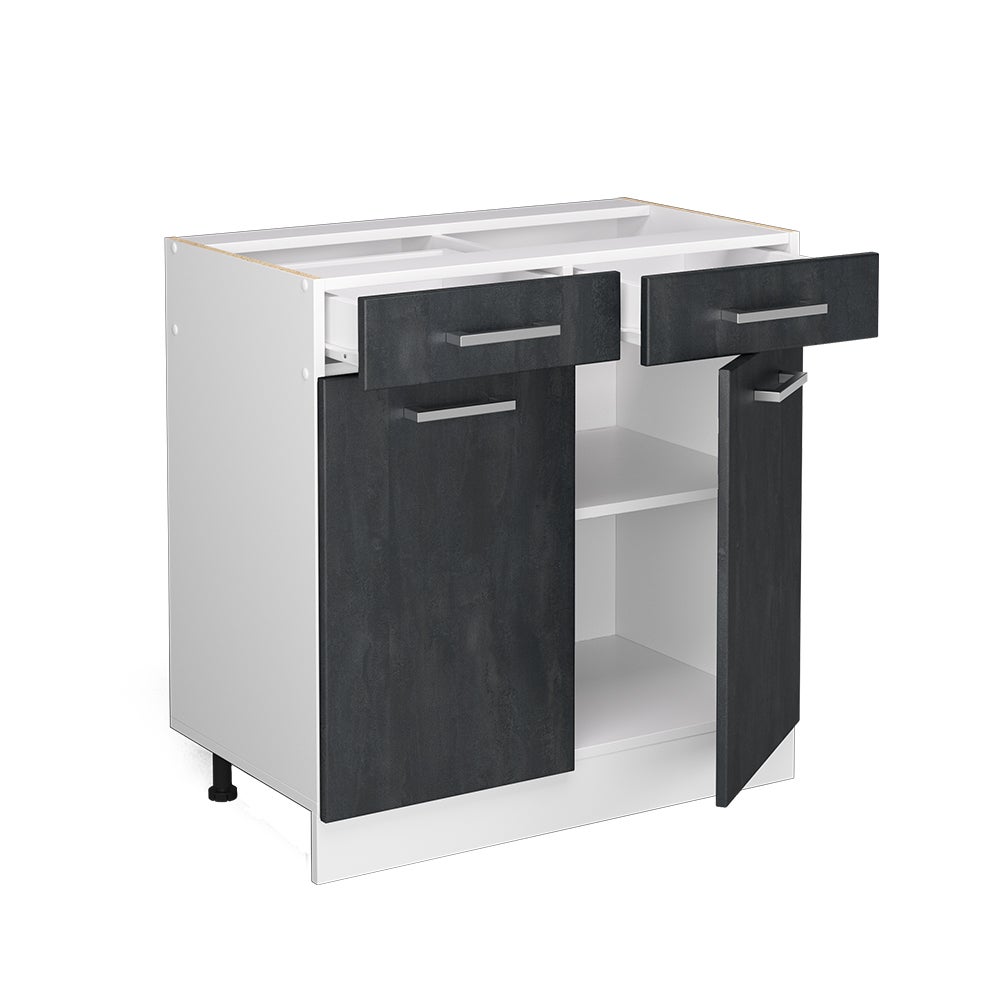 Vicco Meuble cuisine R-Line, Béton noir, 80cm PT Anthracite - 4