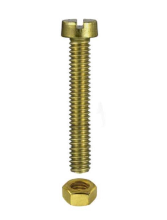F631406 Micro bullone testa esagonale in ottone M 1.4 x 6 mm pz. 10