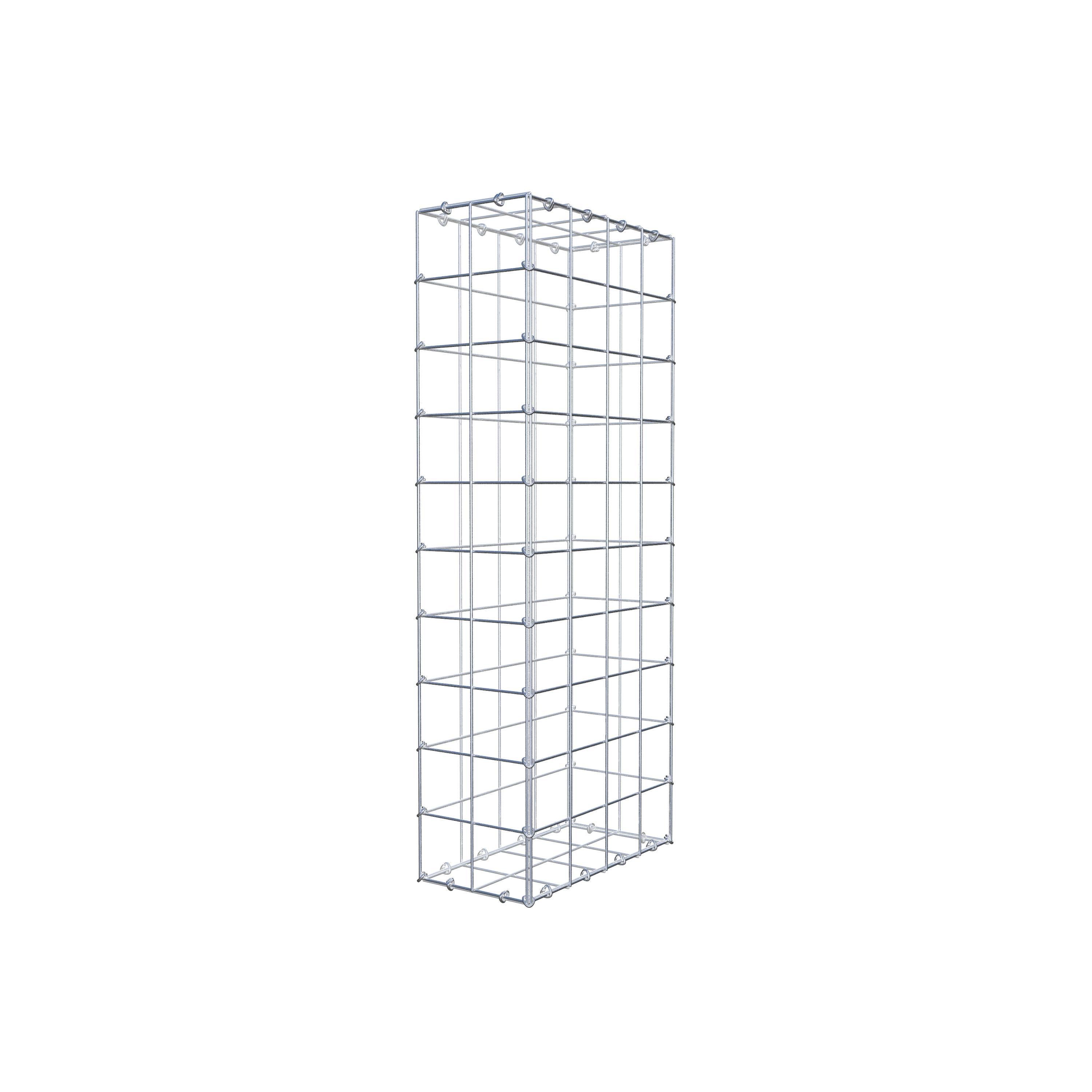 Gavión de acero galvanizado 100x40x20cm (LxAxP), malla 10 x 10cm, Anillo en C, jaula metálica para muro o jardín - 2