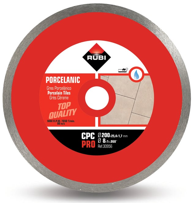 Disque Diamant grés porcelaine continu 2.2mm CPC RUBI - 200 mm