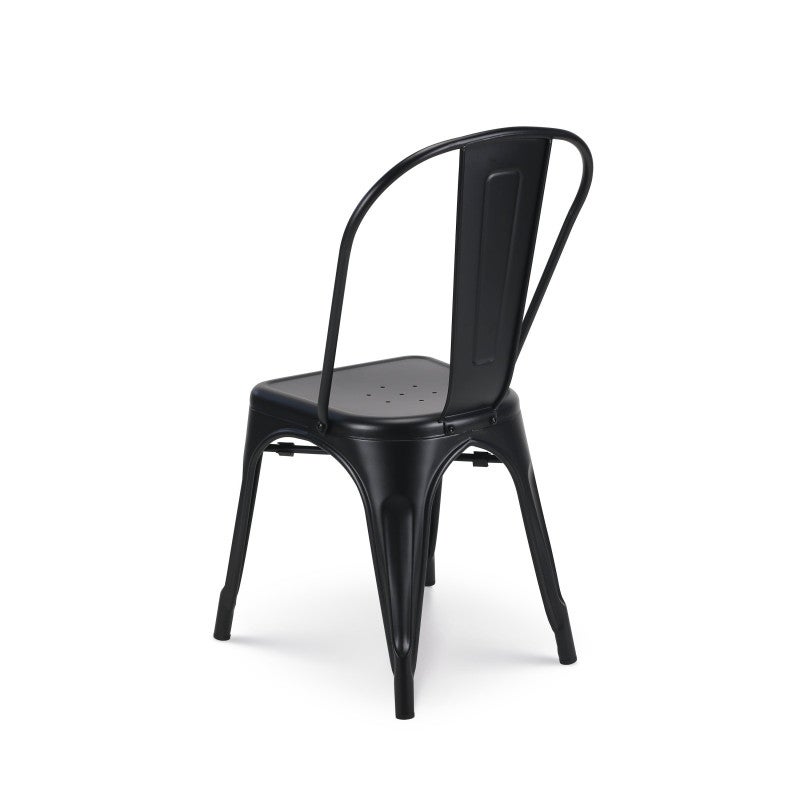 Lot de 4 chaises en métal noir mat - Style industriel - 5