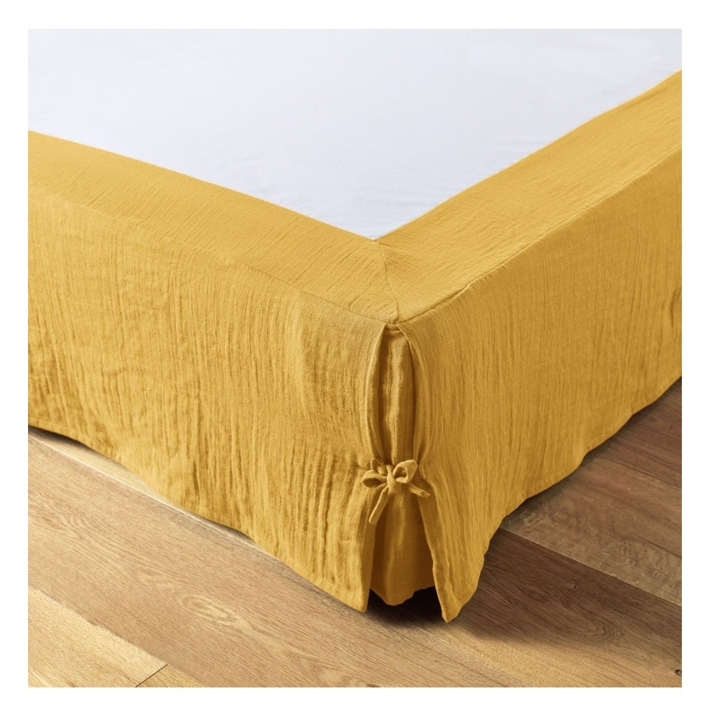 Cache sommier 160x200 cm gaze de coton guimauve PD17764