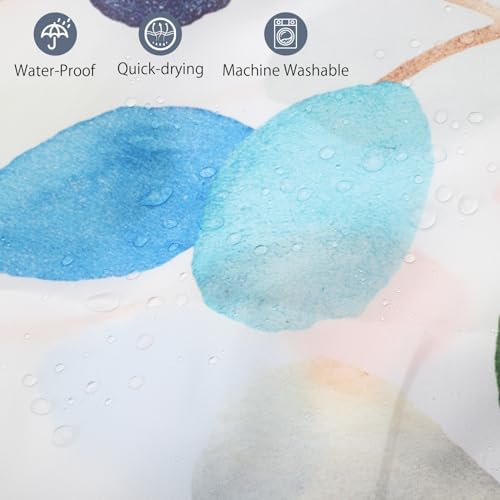 Rideau De Douche Anti-moisissure 180x180 Cm - Tissu Polyester Lavable, Motifs Plantes