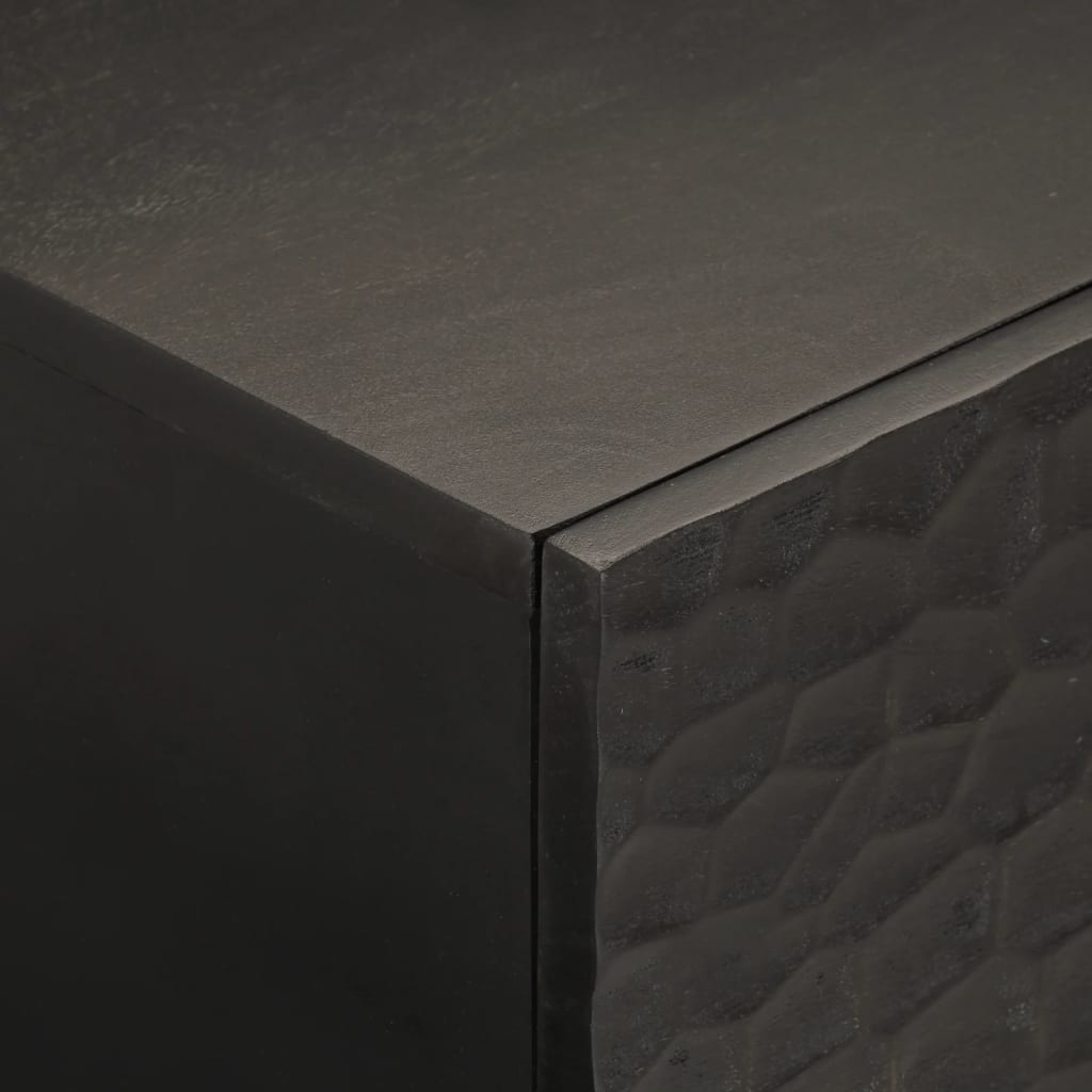 vidaXL Table basse noir 100x54x40 cm bois massif de manguier - 8
