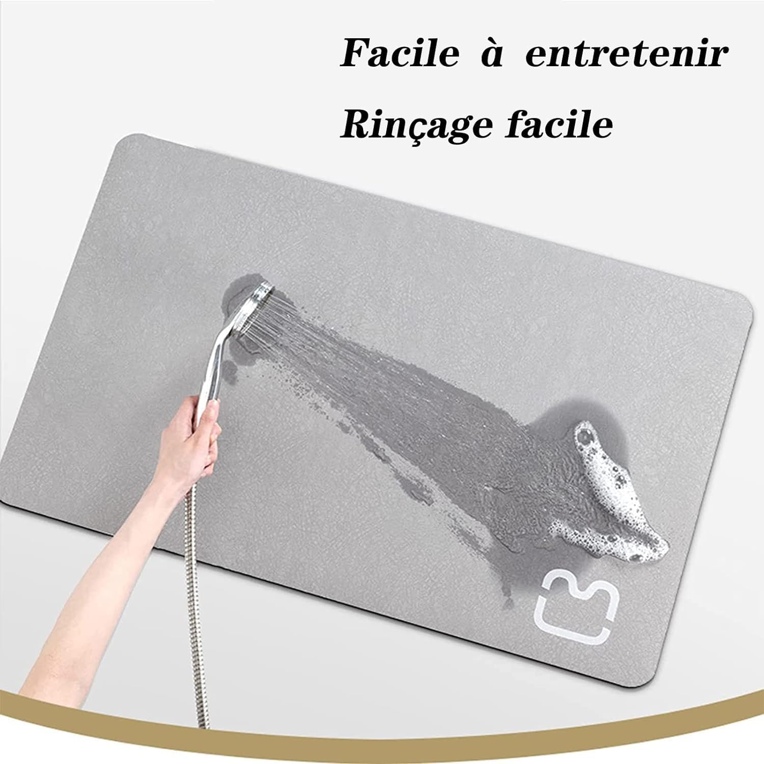 Tapis de Bain Antidérapant Super Absorbant Diatomite Tapis Salle de Bain Microfibre Baignoire Douche Doux Séchage Rapide - 5
