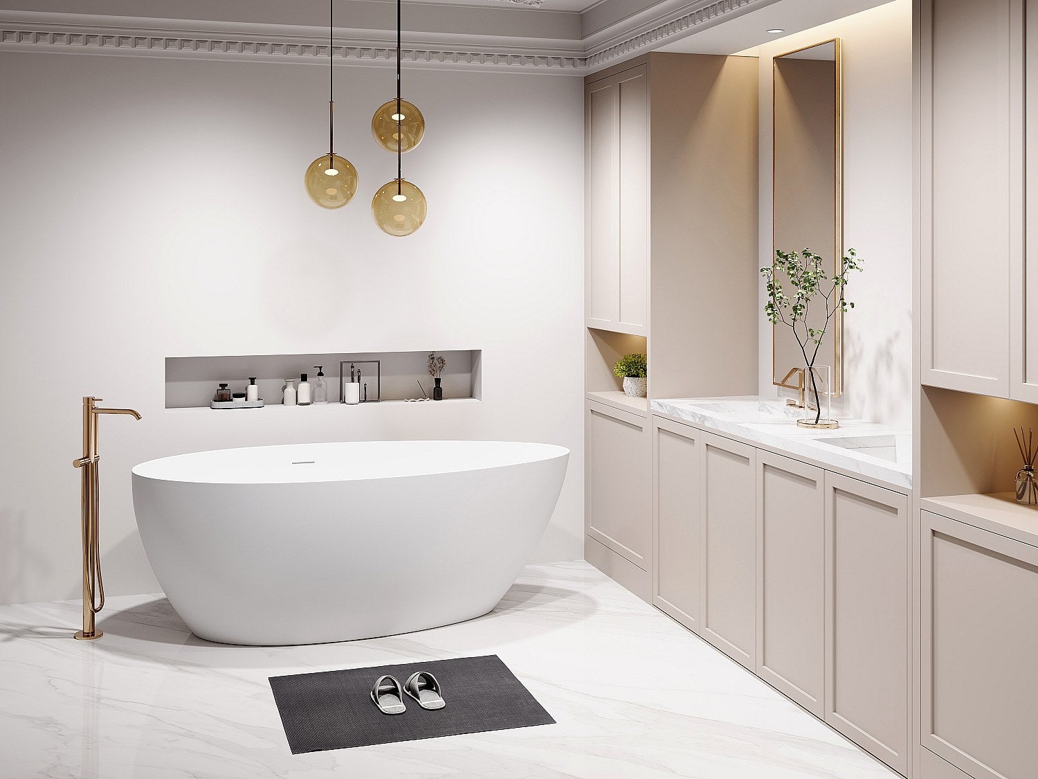 Wanna wolnostojąca asymetryczna - 245 l - 160 x 82 x 58 cm - Biały mat - Akryl - APULIA