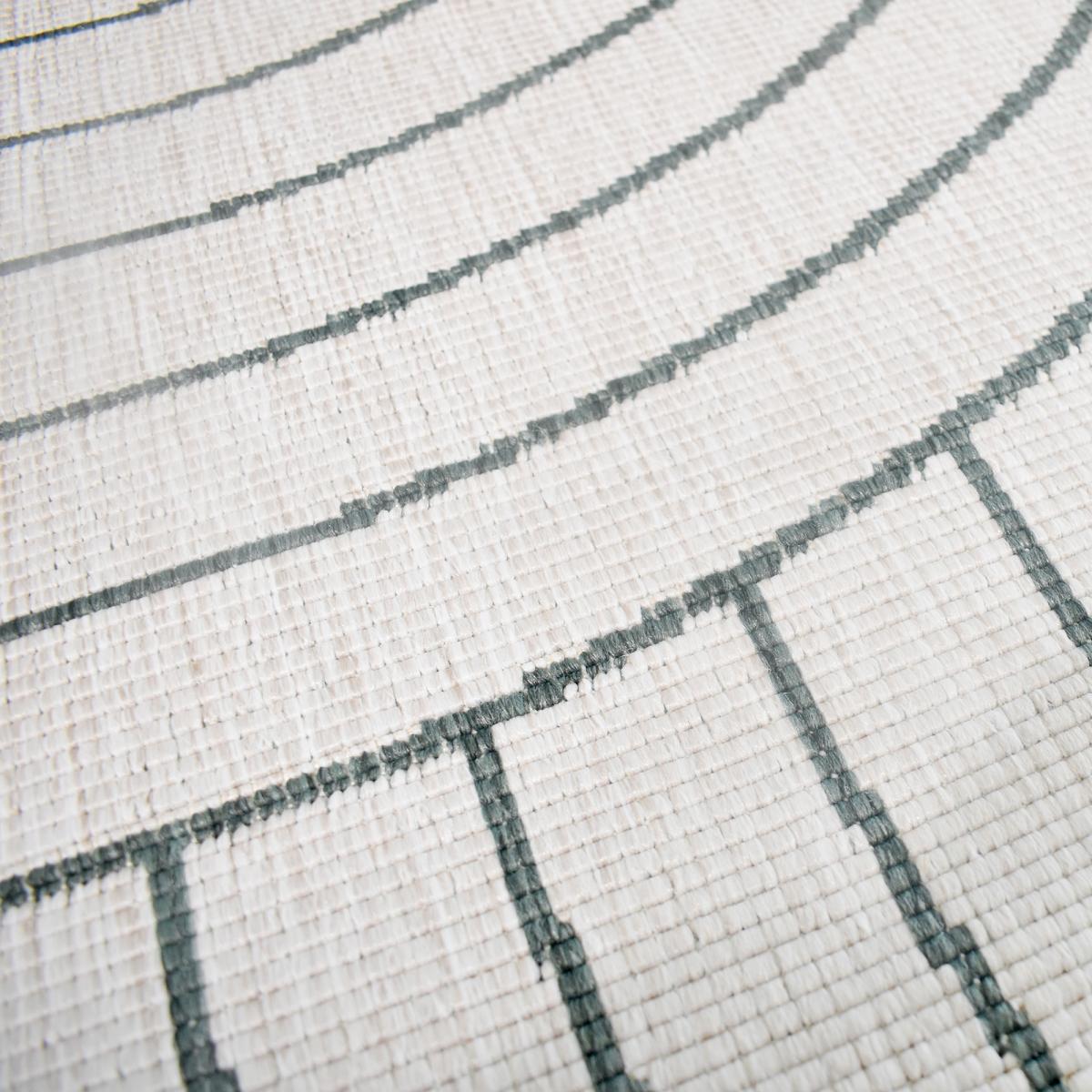 Tapis extérieur, kilim reversible 120x170 LYN2 U REVERSIBLE vert et crème - 5