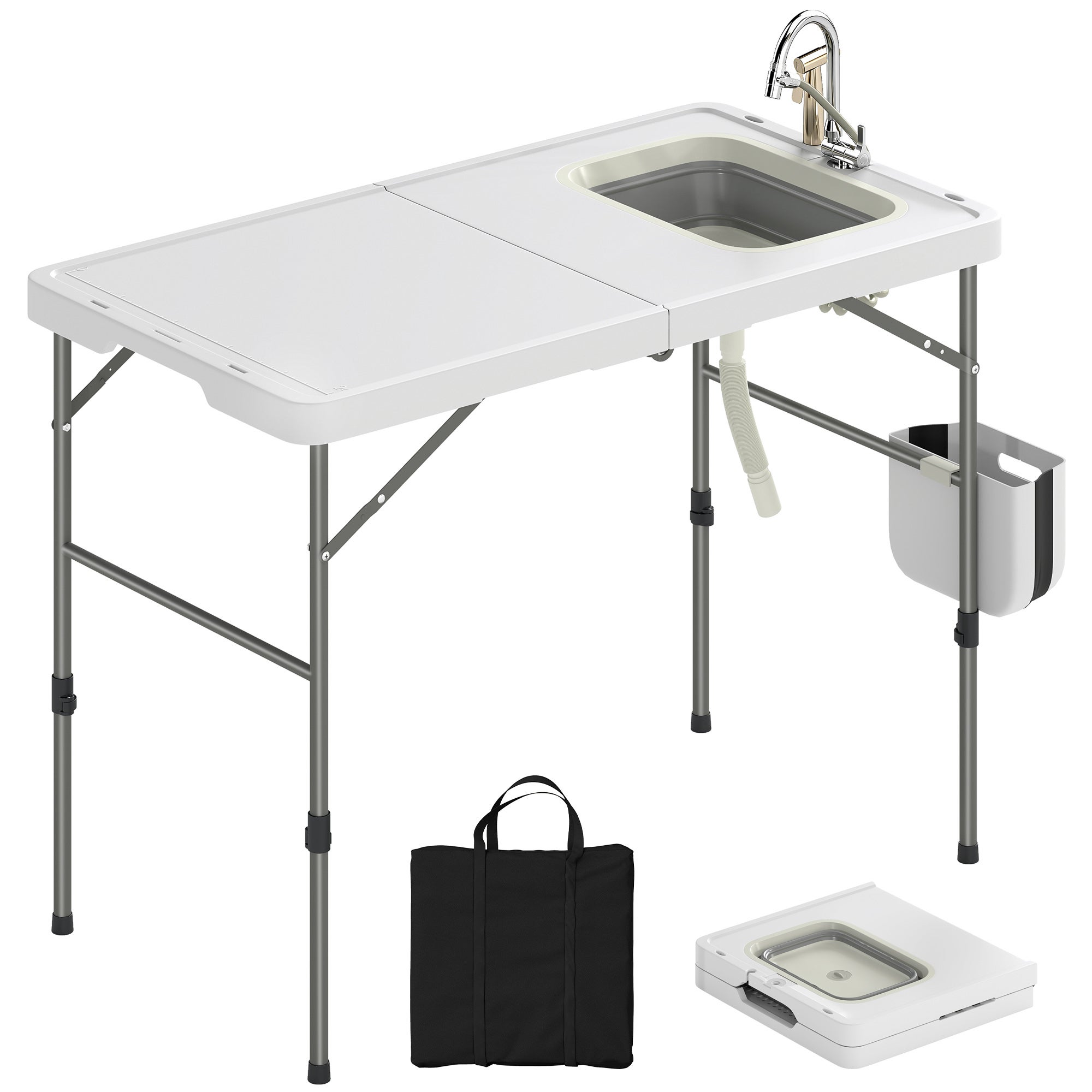 Table pliable nettoyage poisson hauteur réglable évier robinet tuyau ...