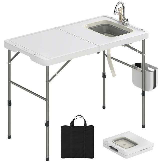 Table pliable nettoyage poisson hauteur réglable évier robinet tuyau ...