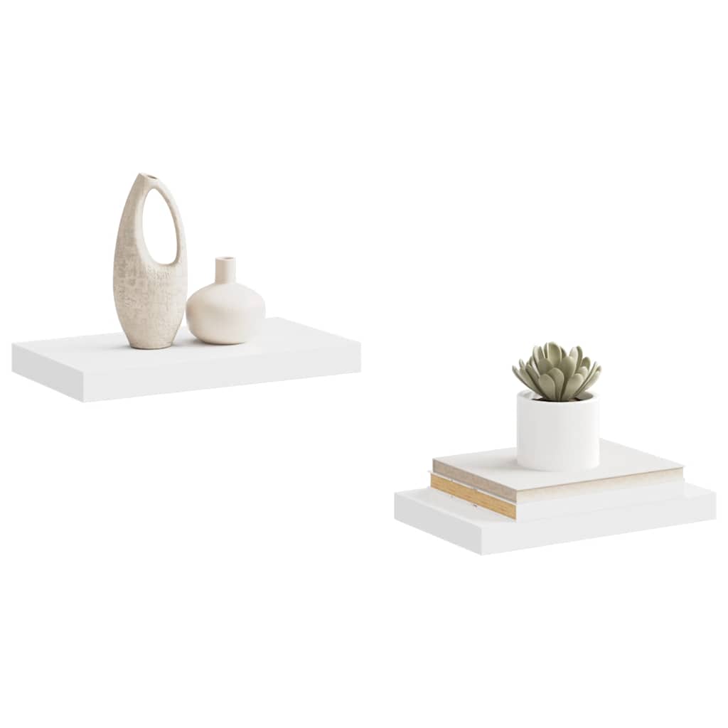 vidaXL Étagères murales flottantes 2 pcs blanc 40x23,5x3,8 cm MDF - 4