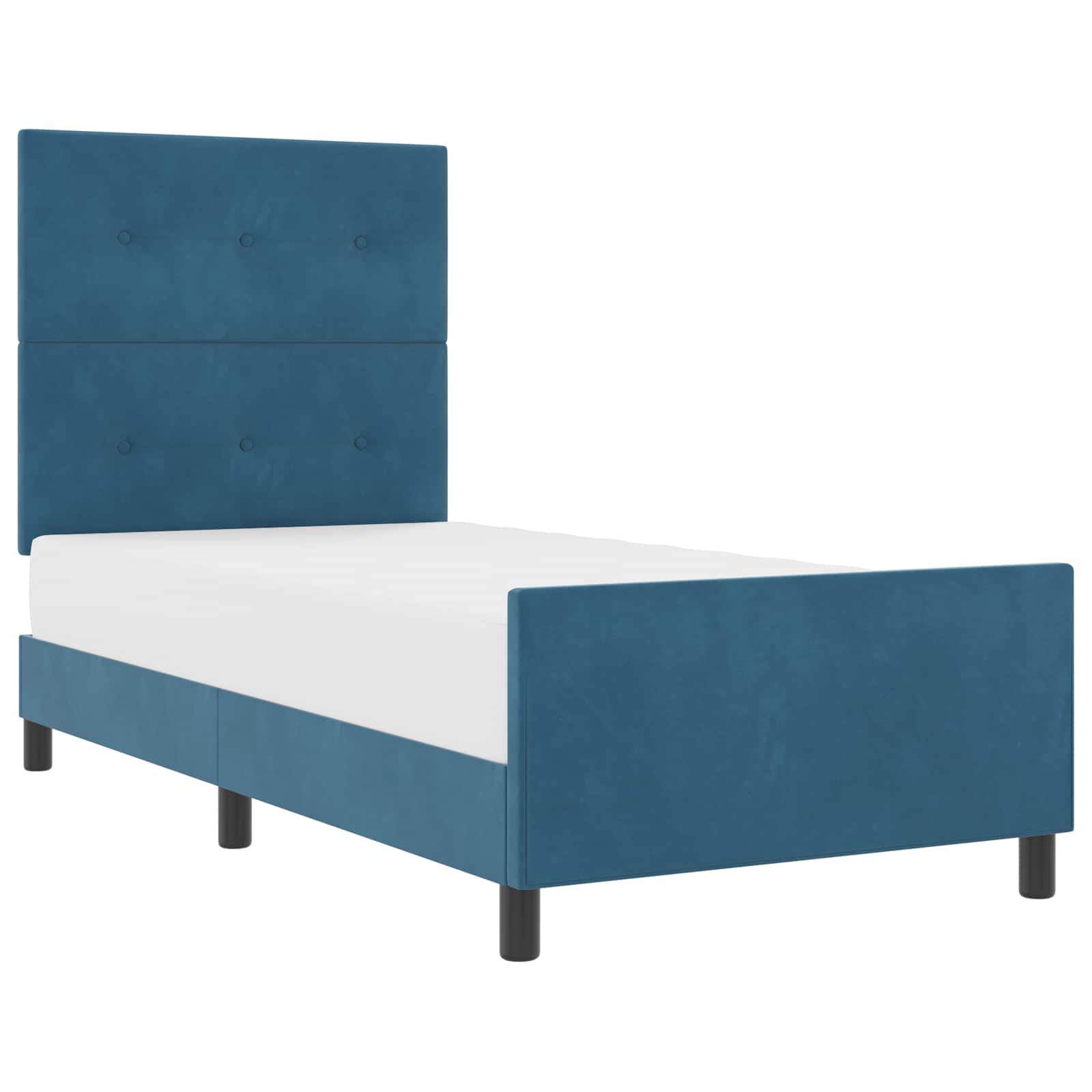 Cama tipo Box Spring Azul Oscuro 100 x 200 cm Terciopelo | Leroy Merlin