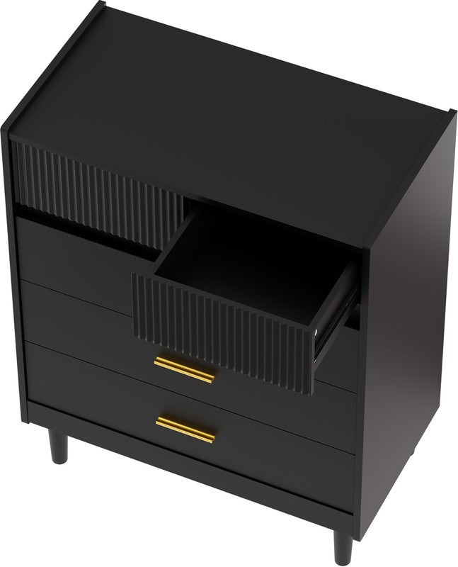 HOMAVO Commode 74 x 94 cm – Meuble de rangement moderne avec 5 tiroirs spacieux - 6