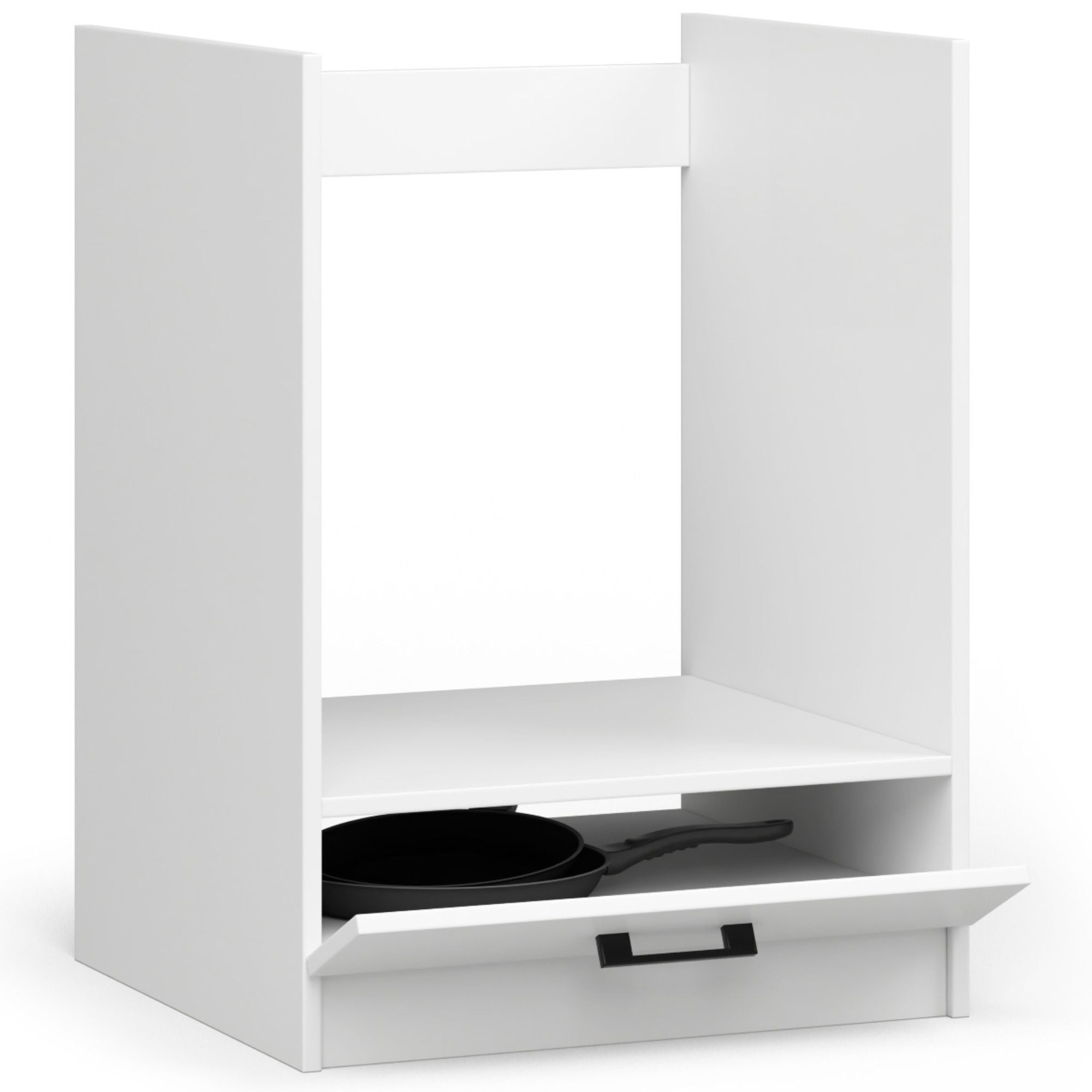Meuble de cuisine bas / Armoire de four AKORD S60 à four OLIWIA modulable Blanc 60 cm 1 porte couleur Blanc 1 étagère 60x55x82 cm - 2