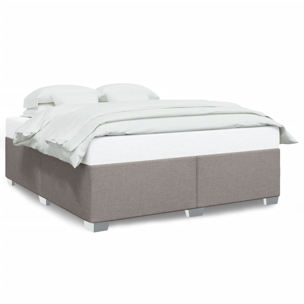 Cadre de lit sans matelas taupe 200x200 cm tissu - 2
