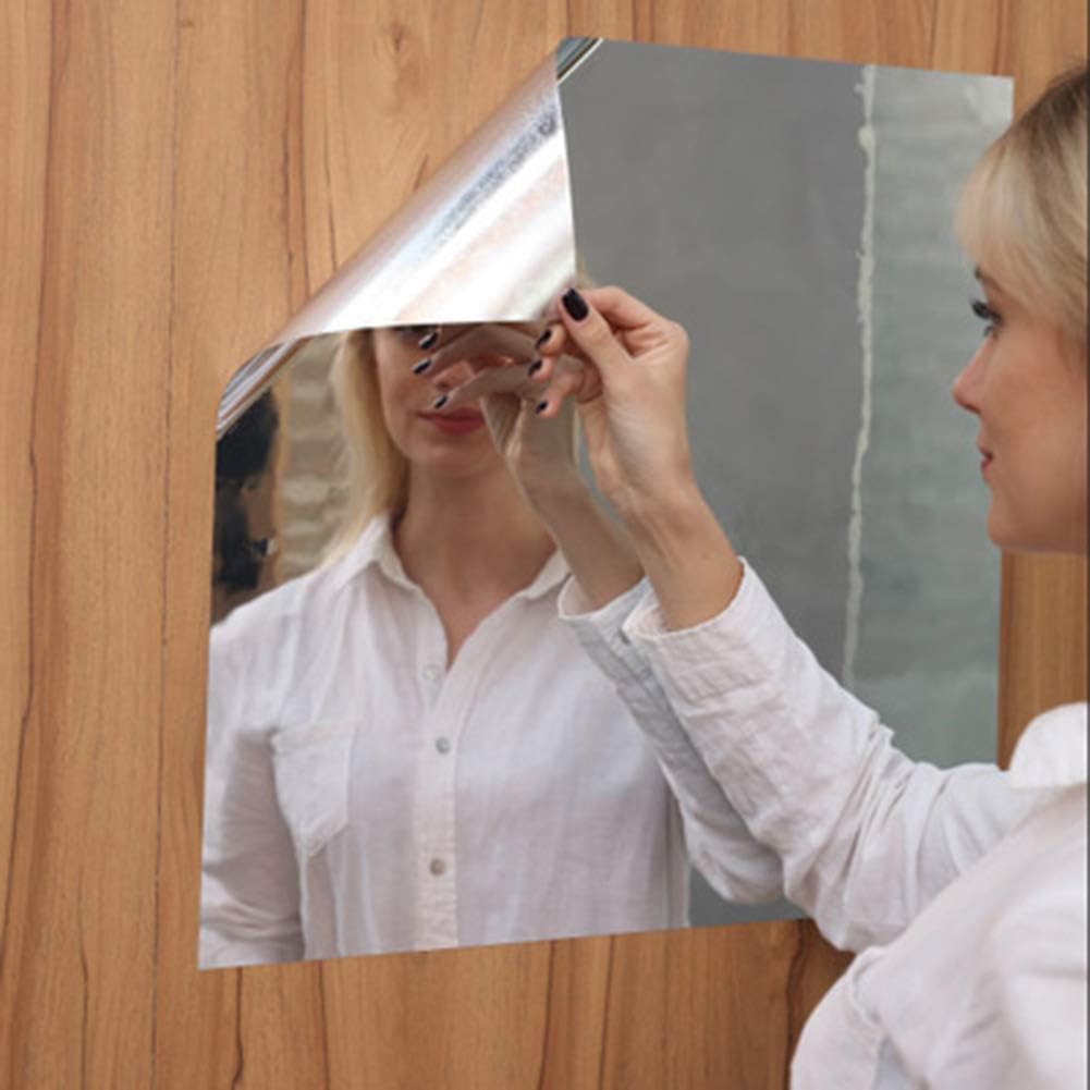 Feuilles de miroir flexibles, autocollants muraux en miroir, carreaux de miroir auto-adhésifs non en verre, miroir mural collant (0,2 mm 50 x 200 cm) - 2