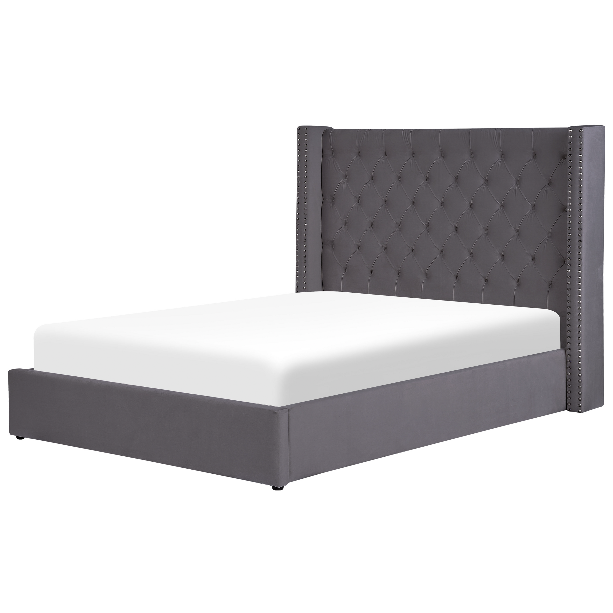 Letto contenitore Velluto LUBBON 140 x 200 cm Grigio - 6