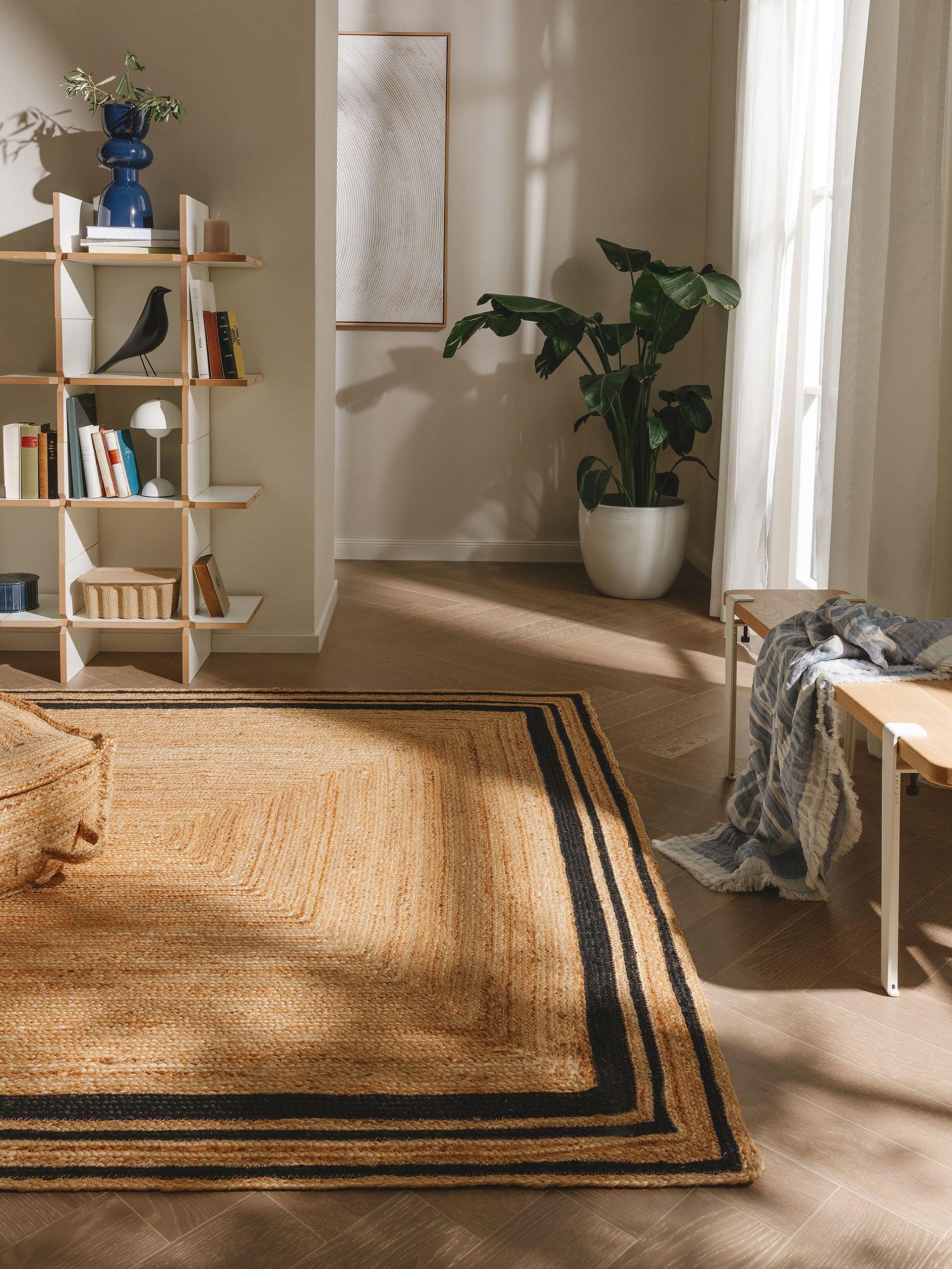 BENUTA - Tapis de jute Jutta noir 60x100 cm - 2