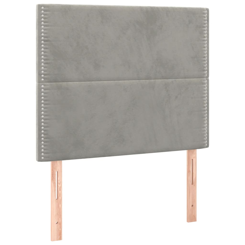 Cadre de lit sans matelas, en velours, gris clair, pour la chambre, 100 × 200 cm - 9
